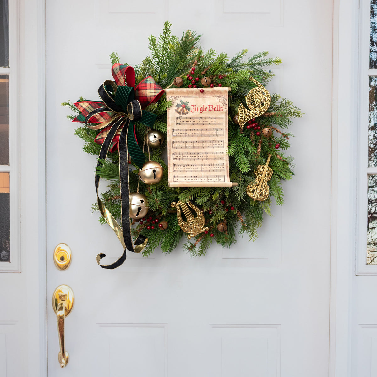 21" Hanging Jingle Bell Cluster Ornament: Champagne Gold detail photo 4