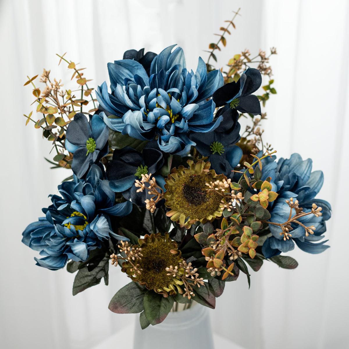 21" Sunflower Mum Bush: Blue (14 Stem) Item Number: 57528BL