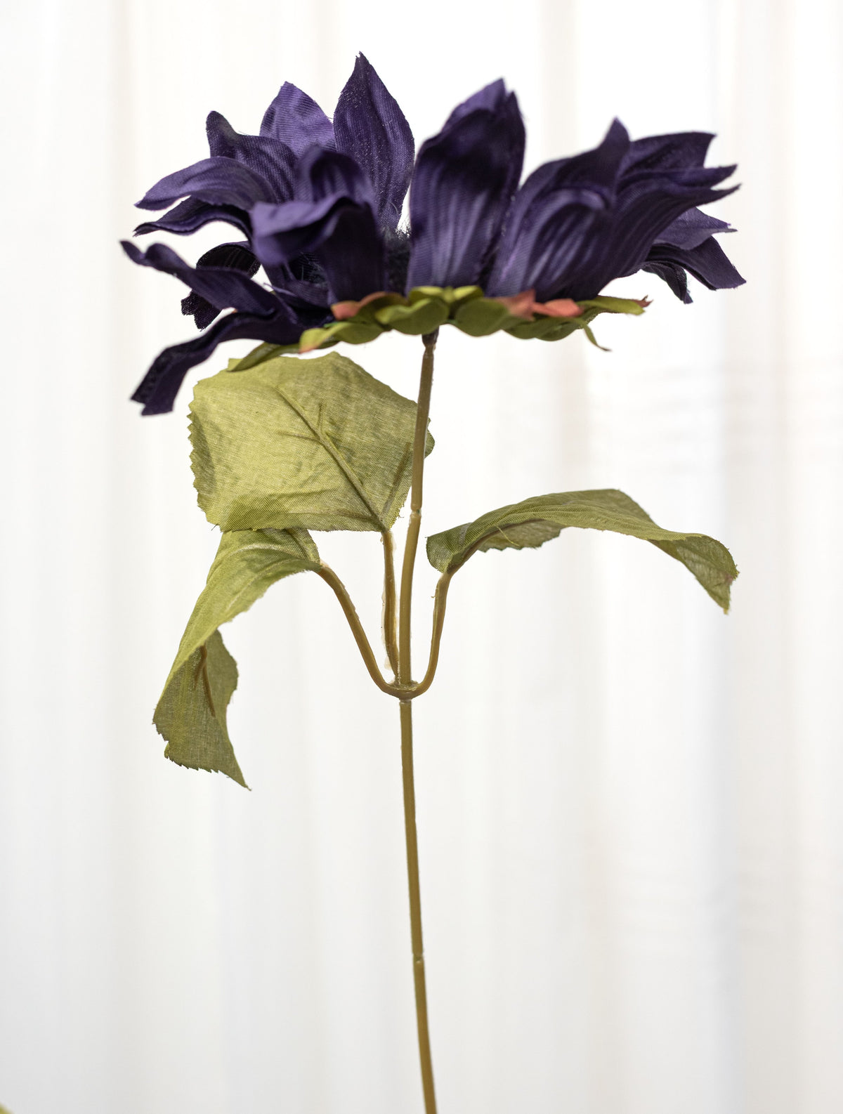 22" Faux Sunflower Bush: Purple (7 Stem) detail photo 4