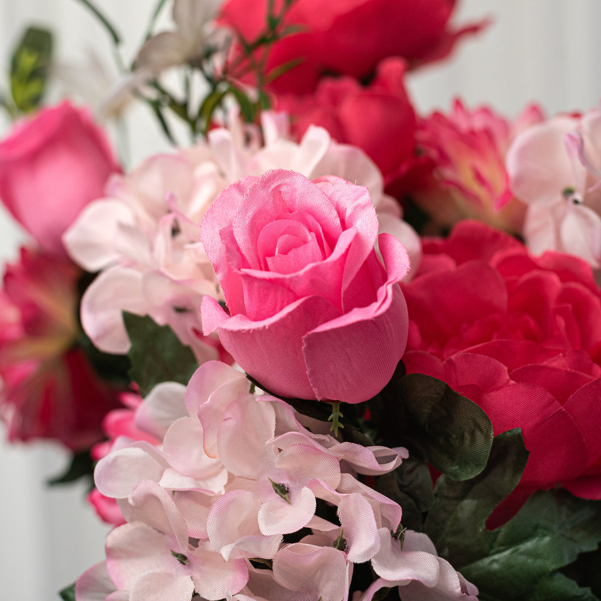 22" Peony Hydrangea Rose Bud Bush: Beauty & Pink (18 Stem) Lifestyle Photo