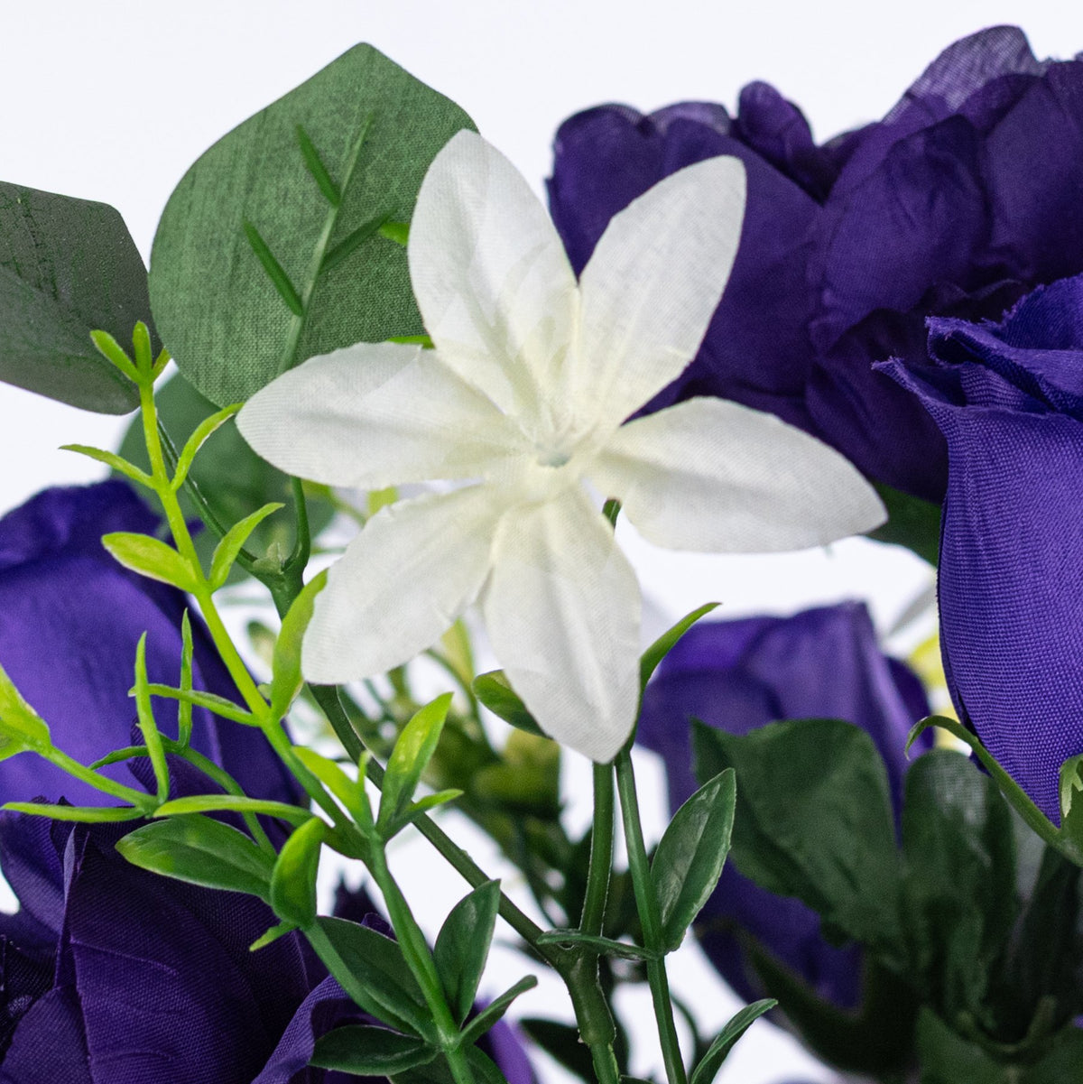 22" Peony Hydrangea Rose Bud Bush: Purple (18 Stem) detail photo 4