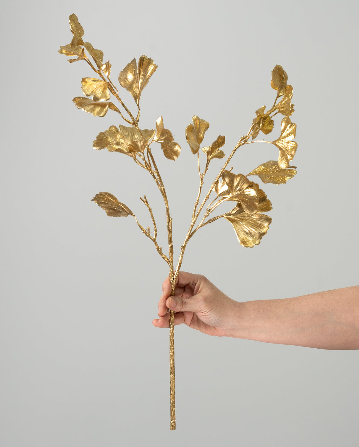 24" Gingko Leaf Spray: Gold detail photo 3