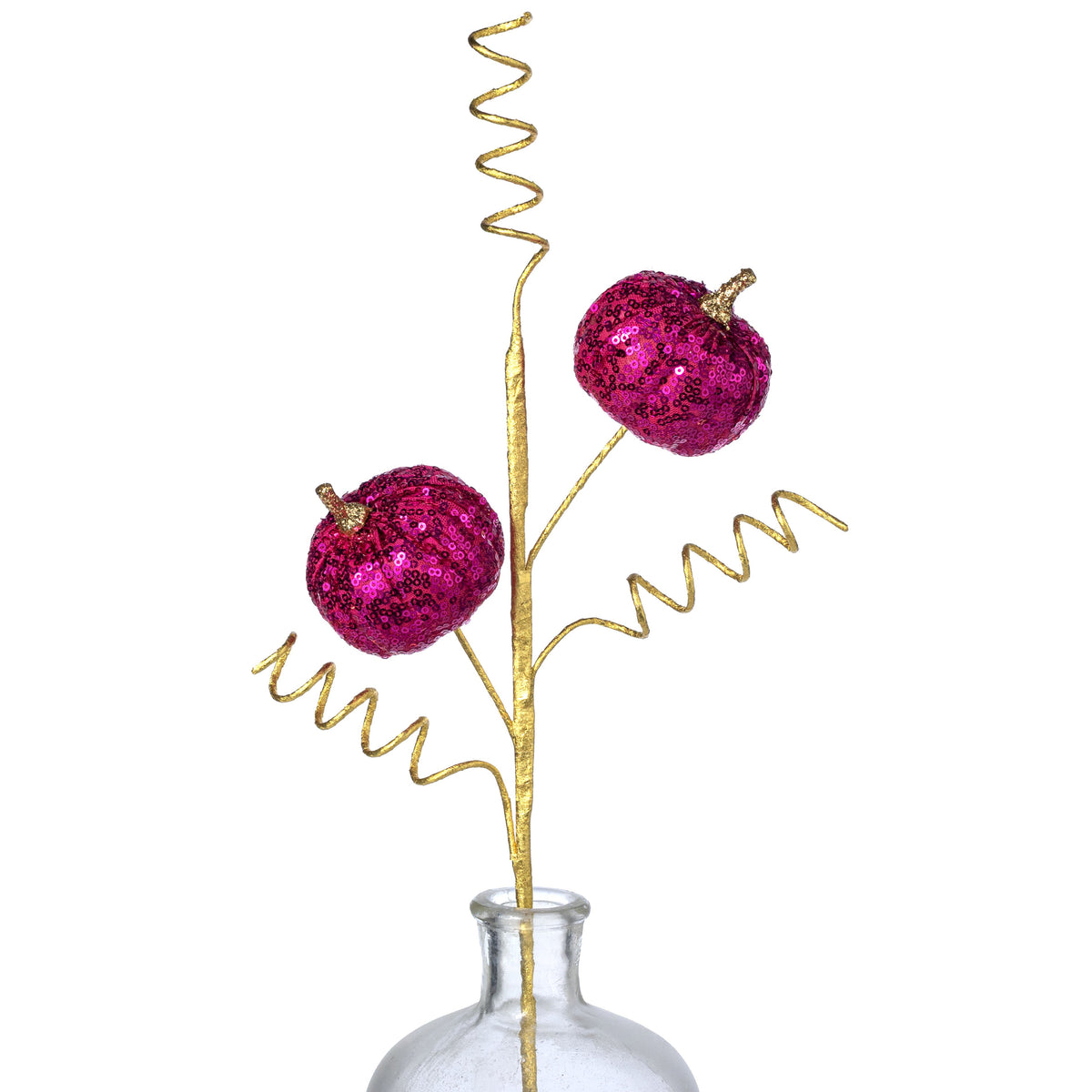 24" Sequined Pumpkins & Spirals Spray: Beauty Pink Item Number: 57284BT
