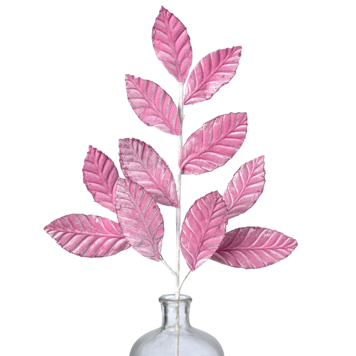 25" Velvet Magnolia Leaves Spray: Pink Item Number: 85361MV