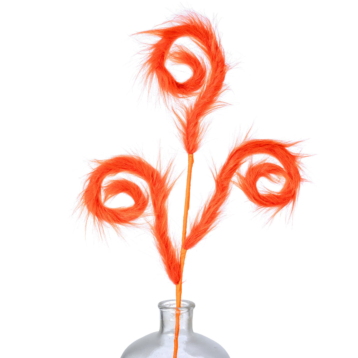 28" Furry Monster Spiral Curly Spray: Orange  Item Number: 57302OR