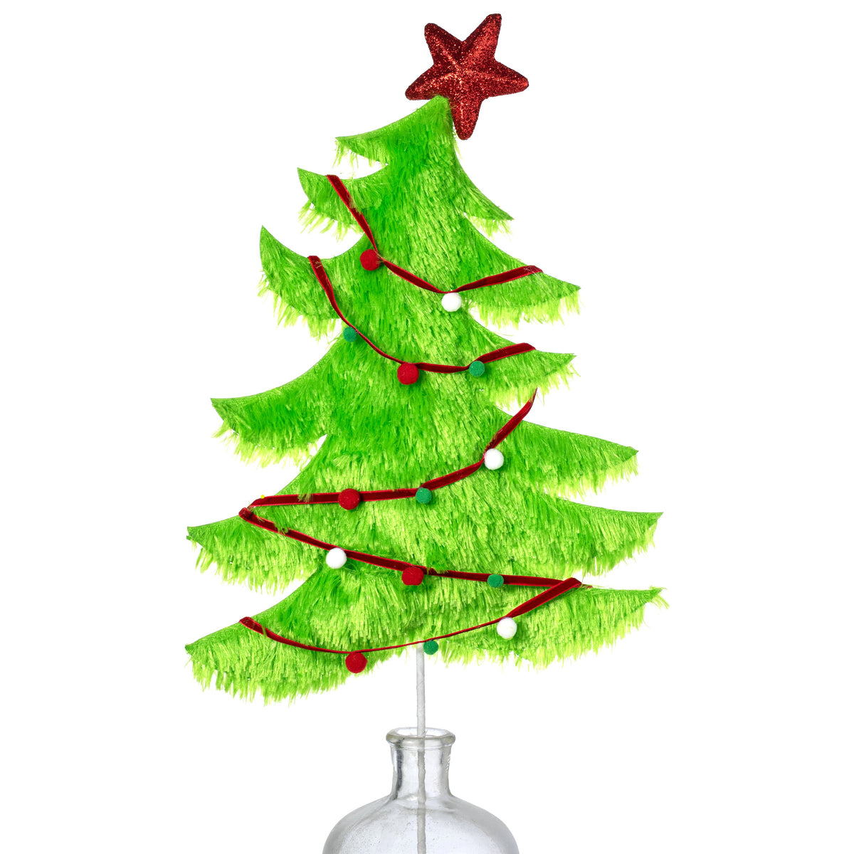28" Furry Whimsical Christmas Tree Pick: Lime Item Number: 86475GN