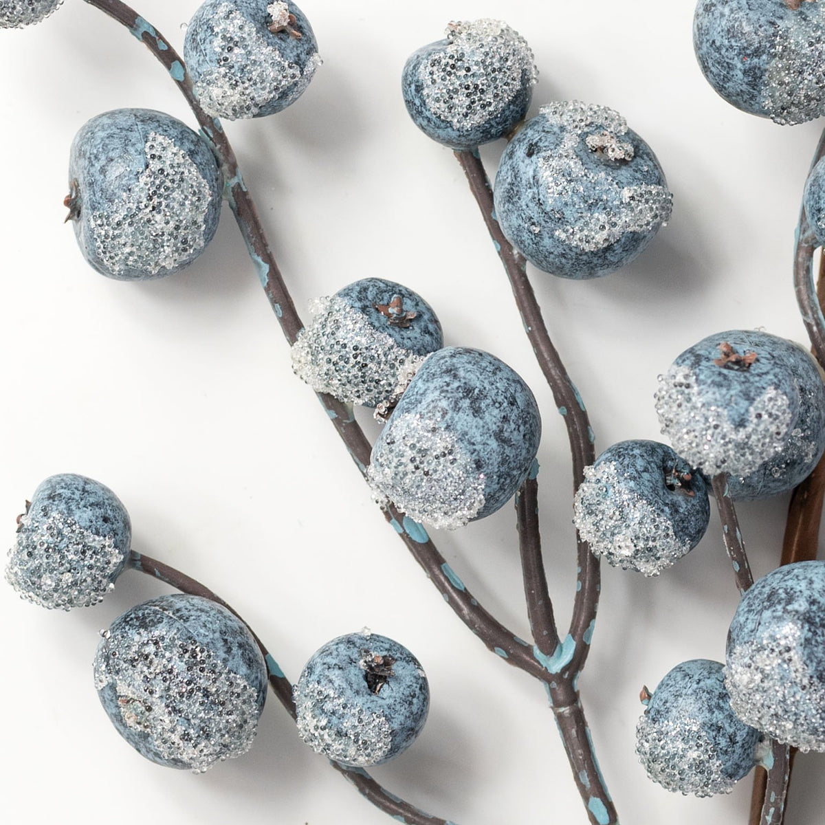 28" Weather Resistant Iced Berry Spray: Blue & White Lifestyle Photo