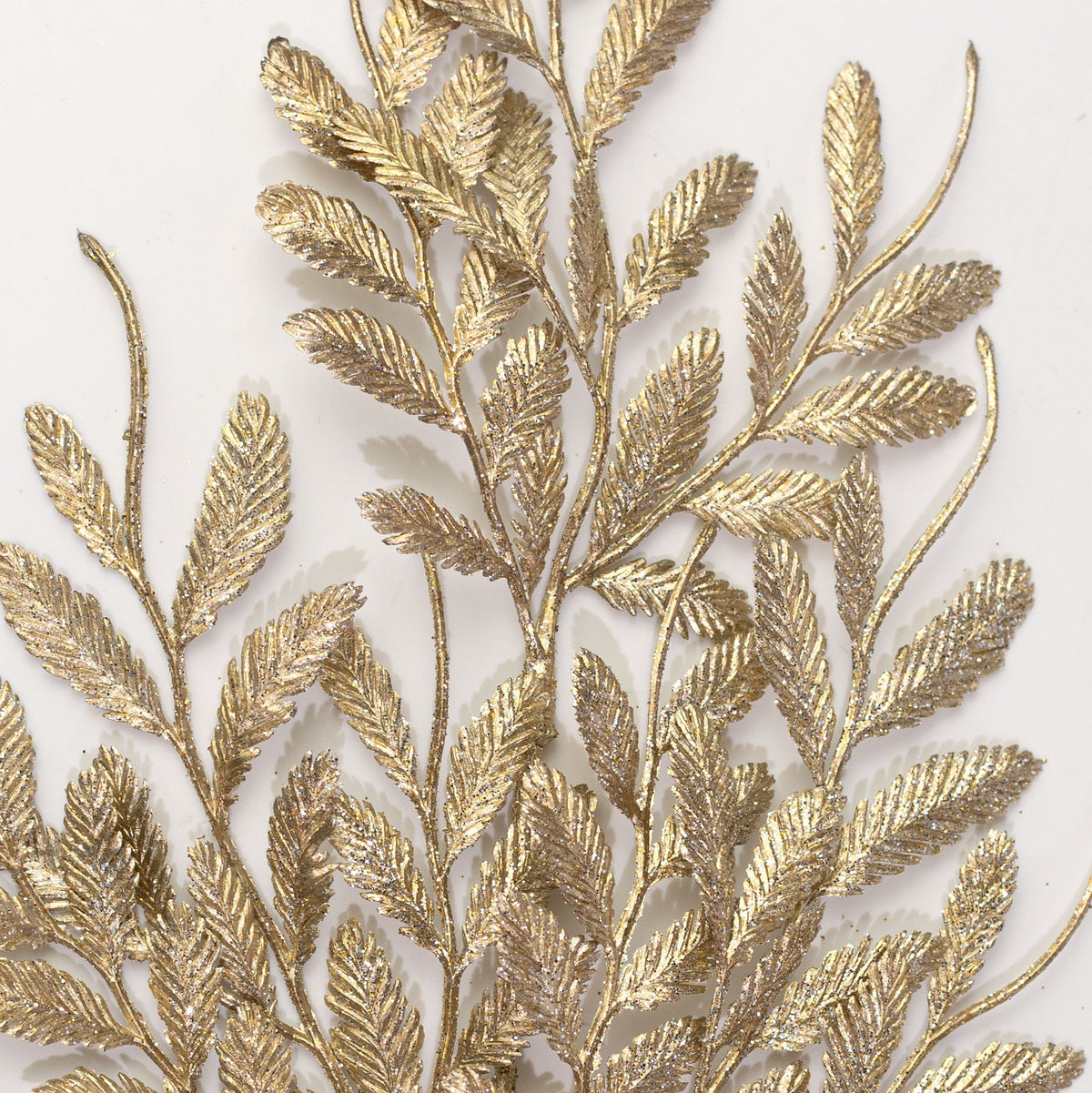 30" Glittered Mini Leaf Spray: Champagne Gold Lifestyle Photo