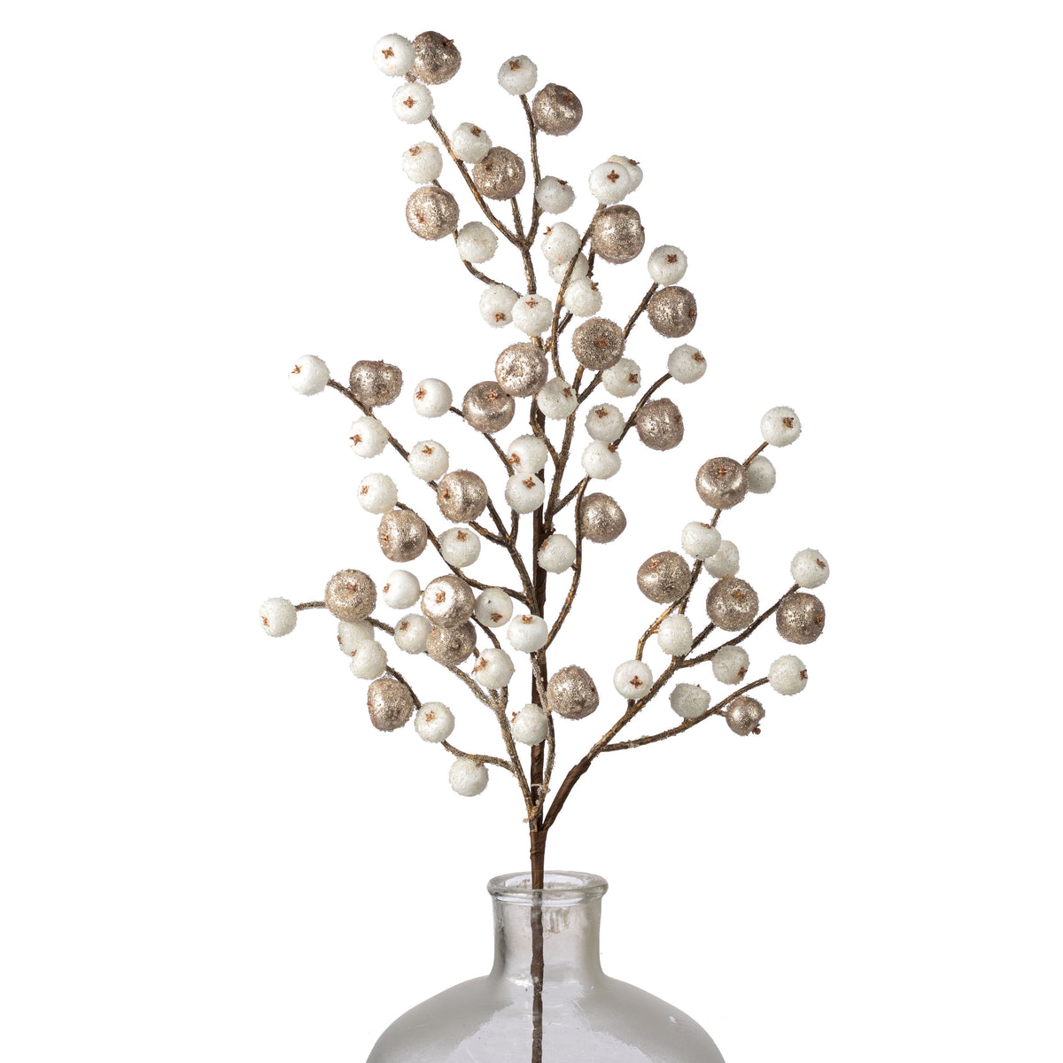 30" Mini Crabapple Spray: Champagne Gold & White Item Number: 85764-CHAMPWT