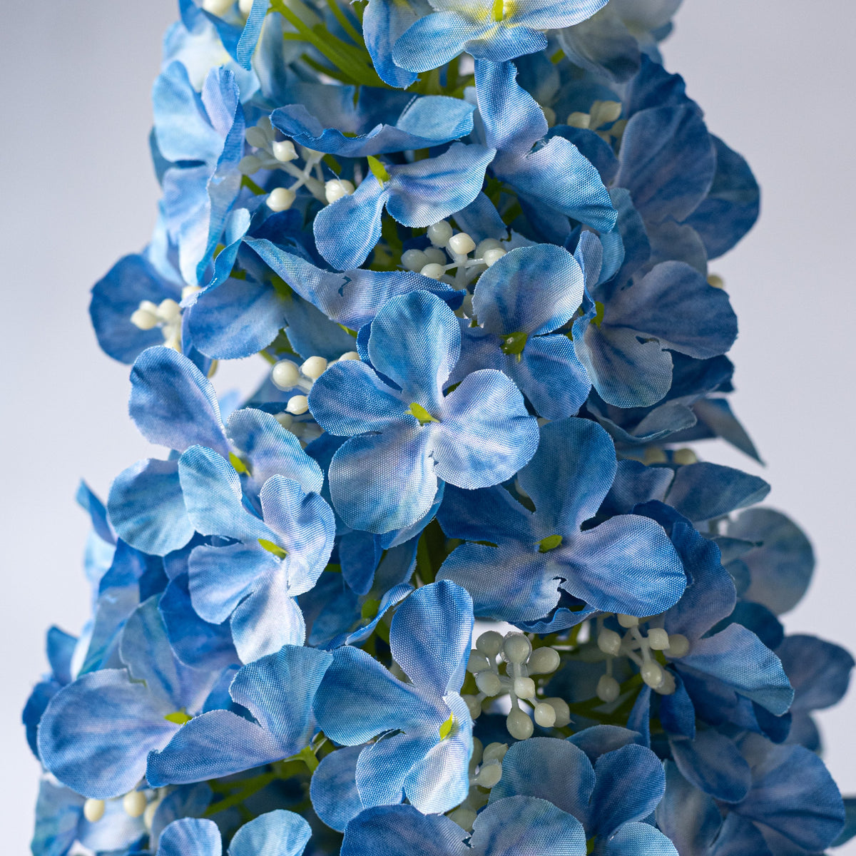 32" Fabric Cone Hydrangea Stem: Blue Lifestyle Photo