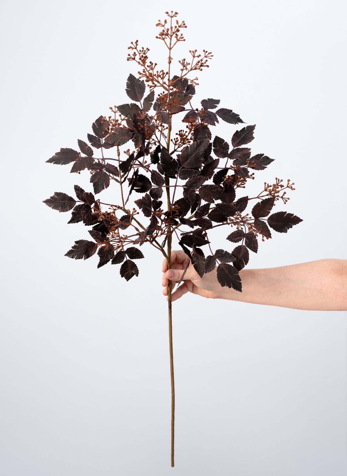 34" Berries & Leaves Greenery Spray: Deep Purple detail photo 3