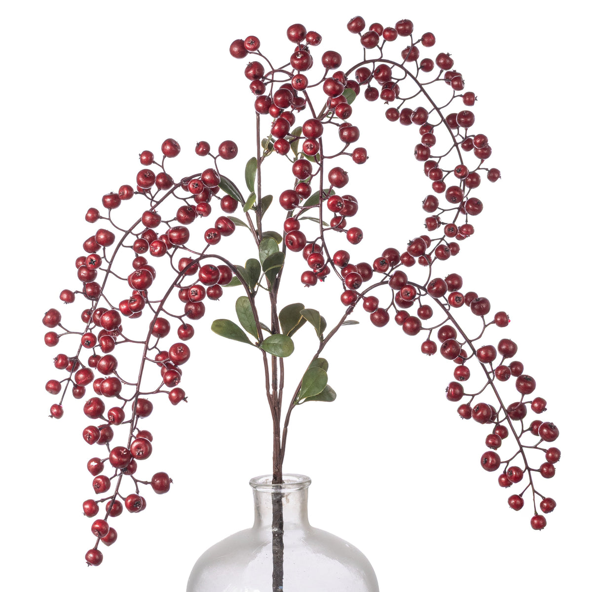 39" Weather Resistant Cascading Berry & Leaves Spray: Burgundy Item Number: 281381