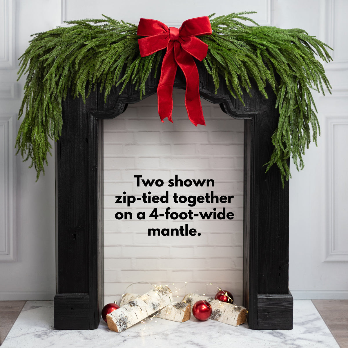 45" Real Touch Norfolk Pine Garland: Dark Green Lifestyle Photo