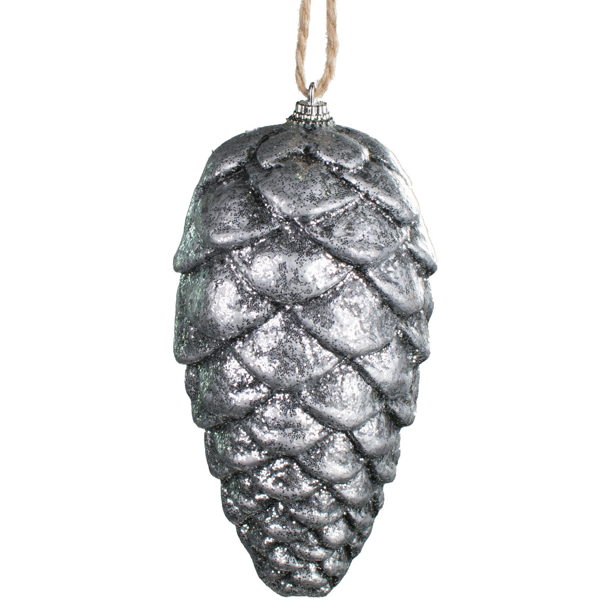 6.5" Rustic Lightweight Ornament: Silver Pinecone Item Number: 2828255SV