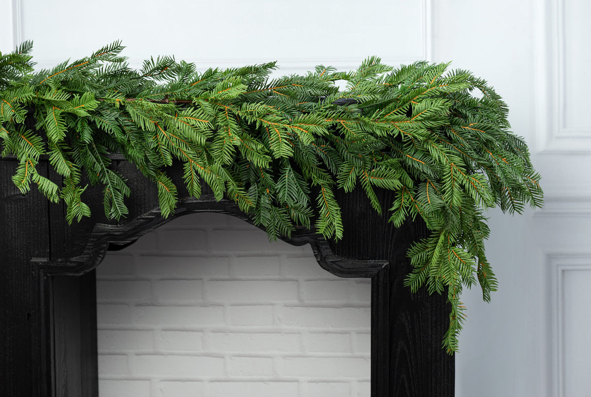 60" Real Touch Balsam Pine Garland: Two-Tone Green Lifestyle Photo