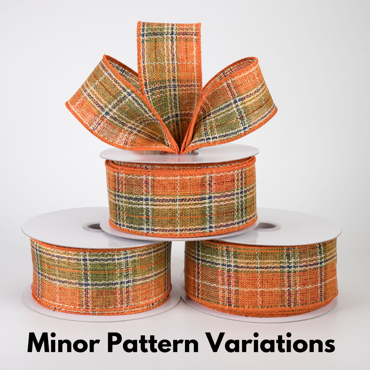 1.5" Coarse Weave Metallic Plaid Ribbon: Fall (10 Yards)