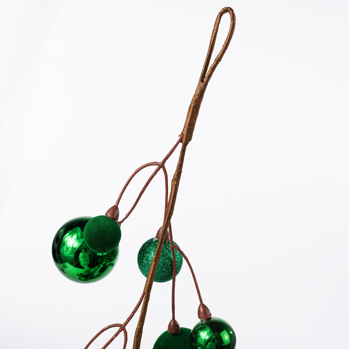 65" Mixed Ball Ornament Garland: Green detail photo 4