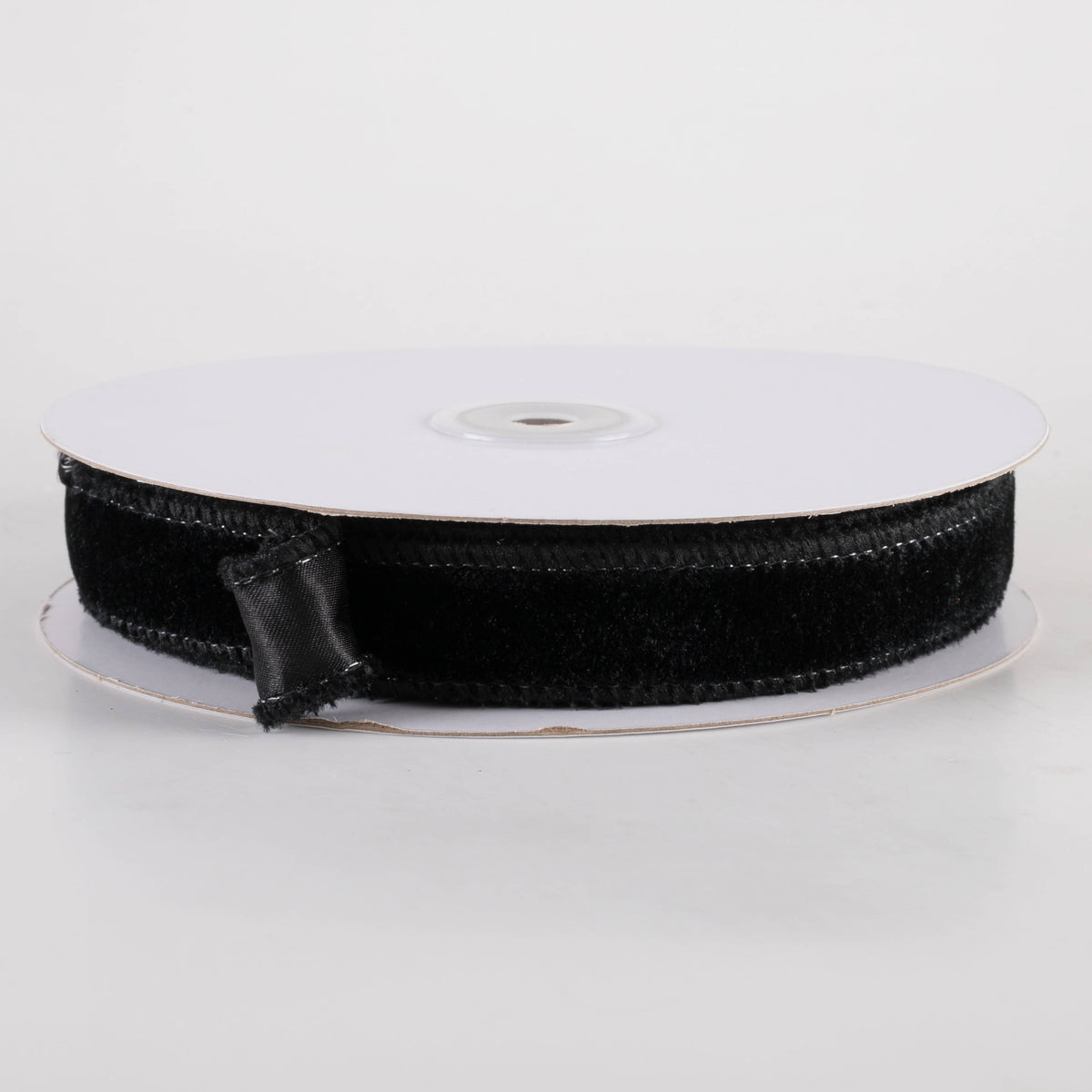 7/8" Deluxe Velvet Satin Backing Ribbon: Black (10 Yards)