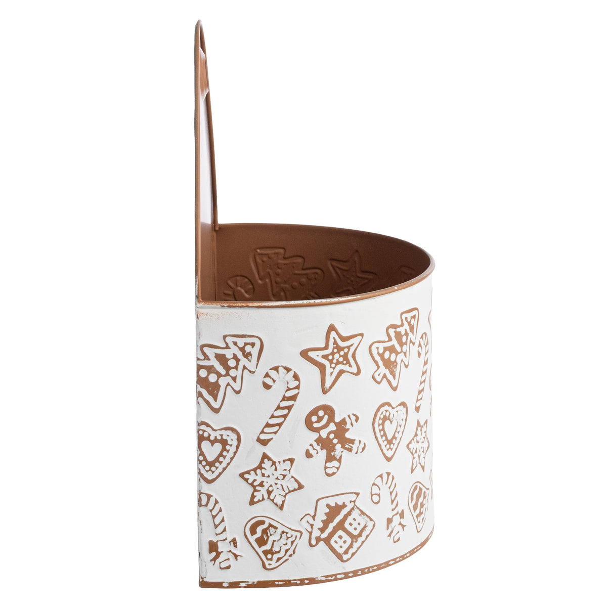 7.5" x 11" Tin Gingerbread Wall Pocket Planter detail photo 3
