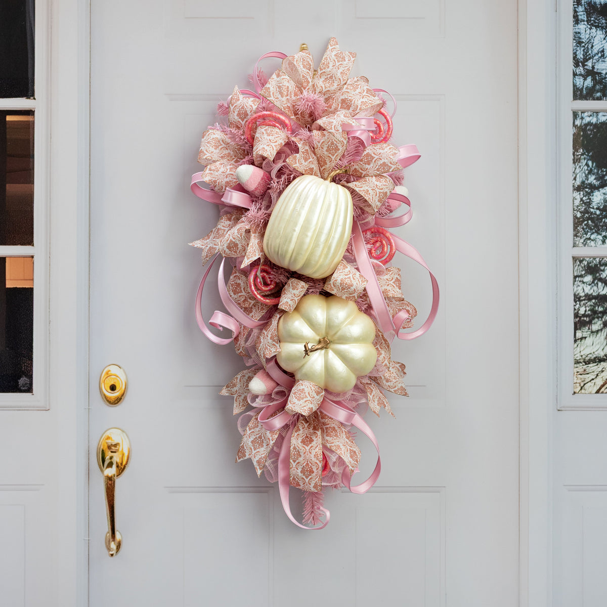 7.5" Tall Foam Pumpkin: Cream Lifestyle Photo