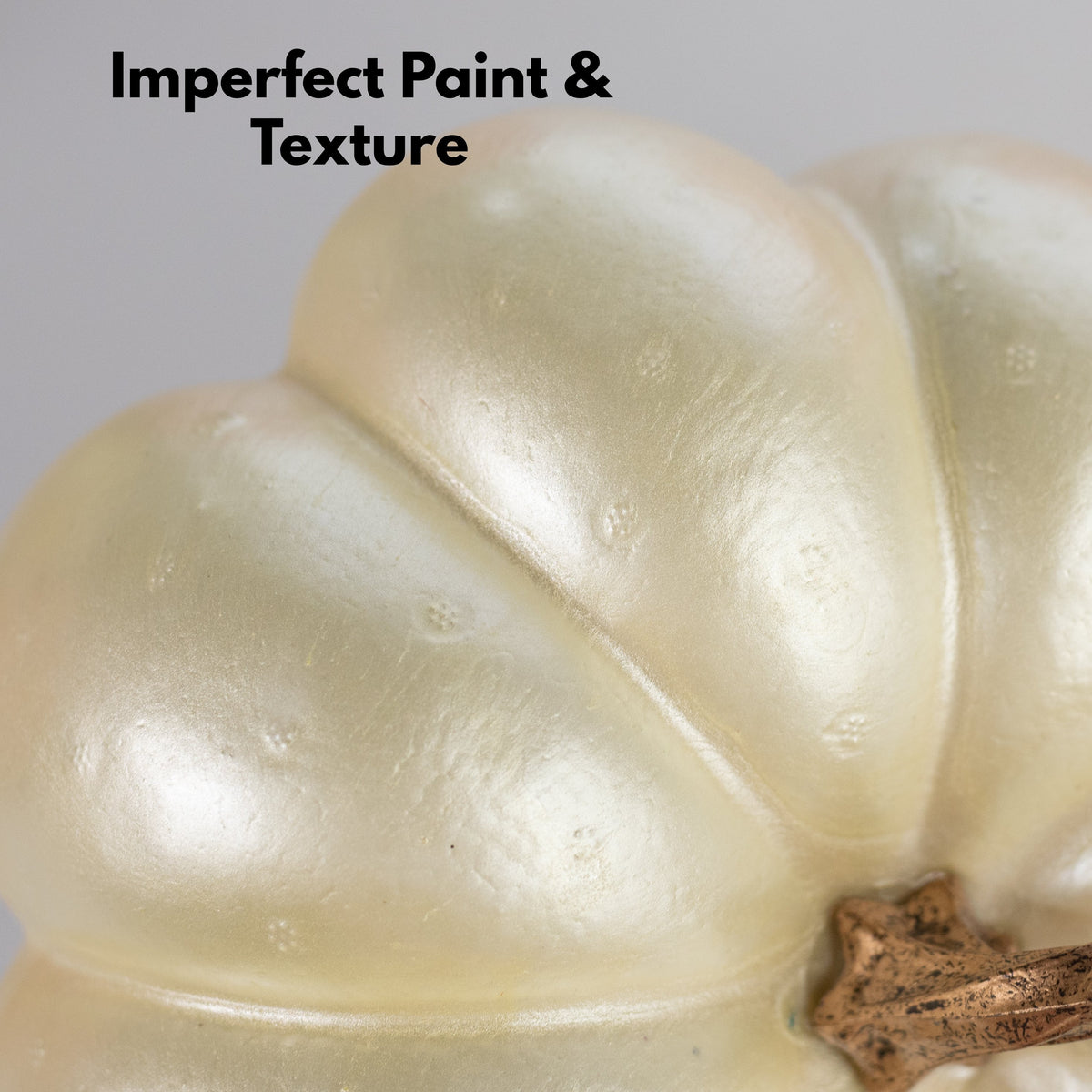 7.5" Wide Foam Pumpkin: Cream detail photo 3
