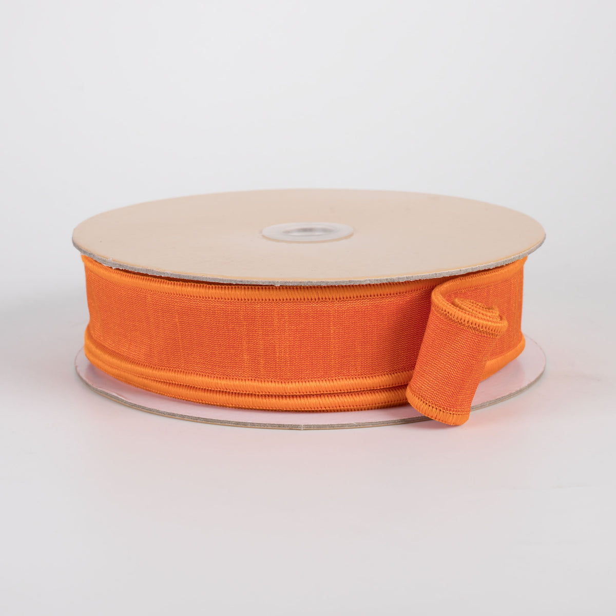 7/8" Double Sided Fused Dupioni Ribbon: Bright Orange (10 Yards) Item Number: LX403220
