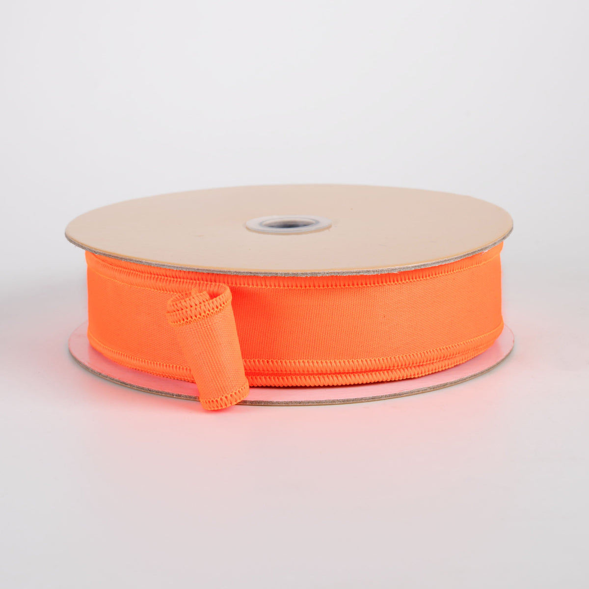 7/8" Double Sided Fused Moire Fabric Ribbon: Neon Orange (10 Yards) Item Number: LX6044W7