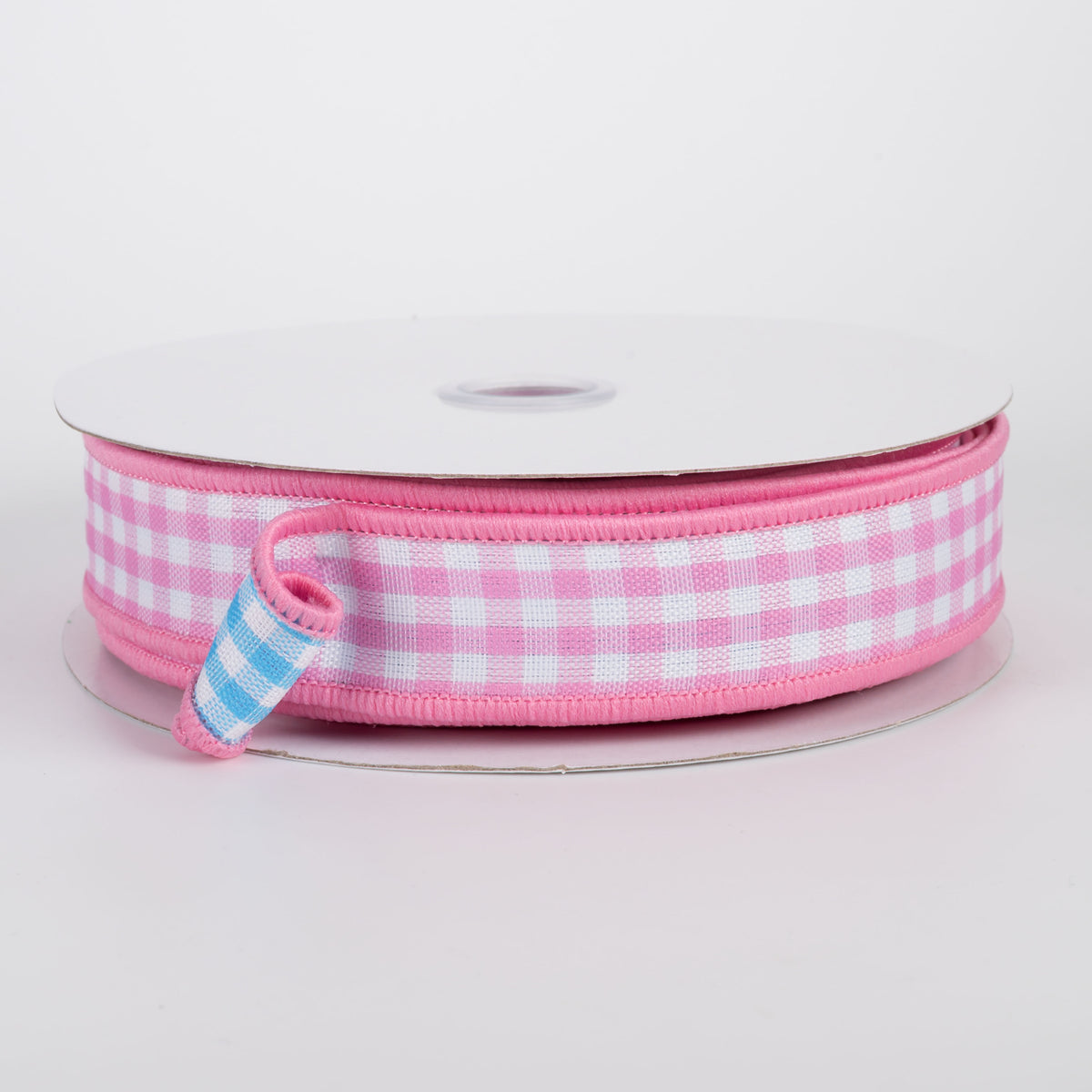 7/8" Double Sided Gingham Check Ribbon: Pink & Blue (10 Yards) Item Number: RGV0029E7