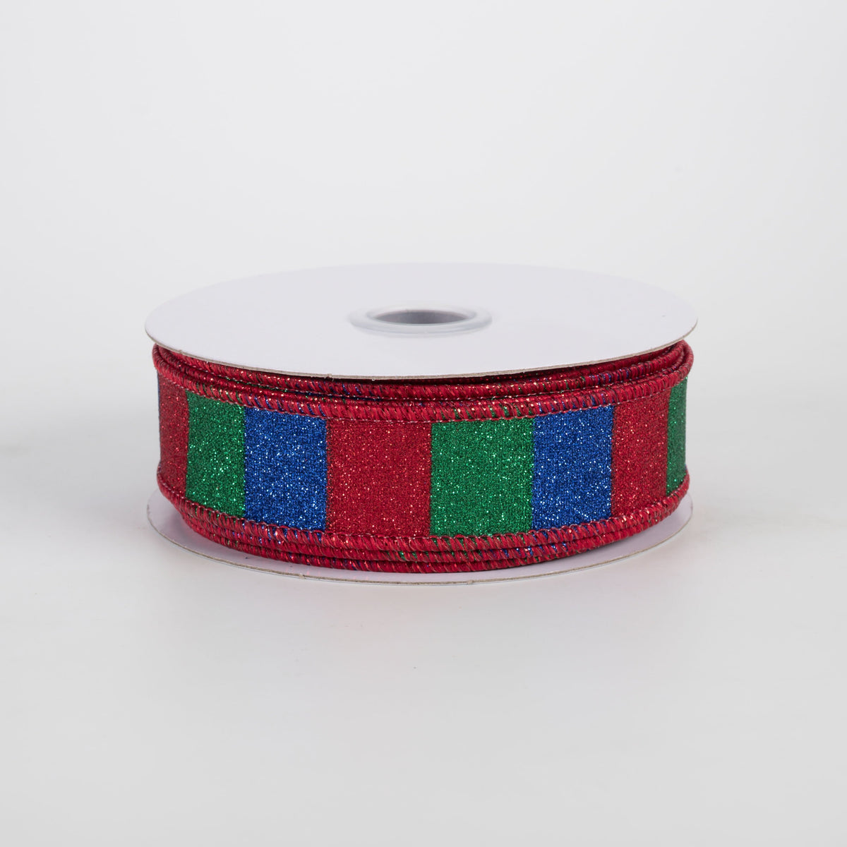 7/8" Horizontal Glitter Stripes Ribbon: Preppy Christmas (10 Yards) Item Number: RGF7618J5