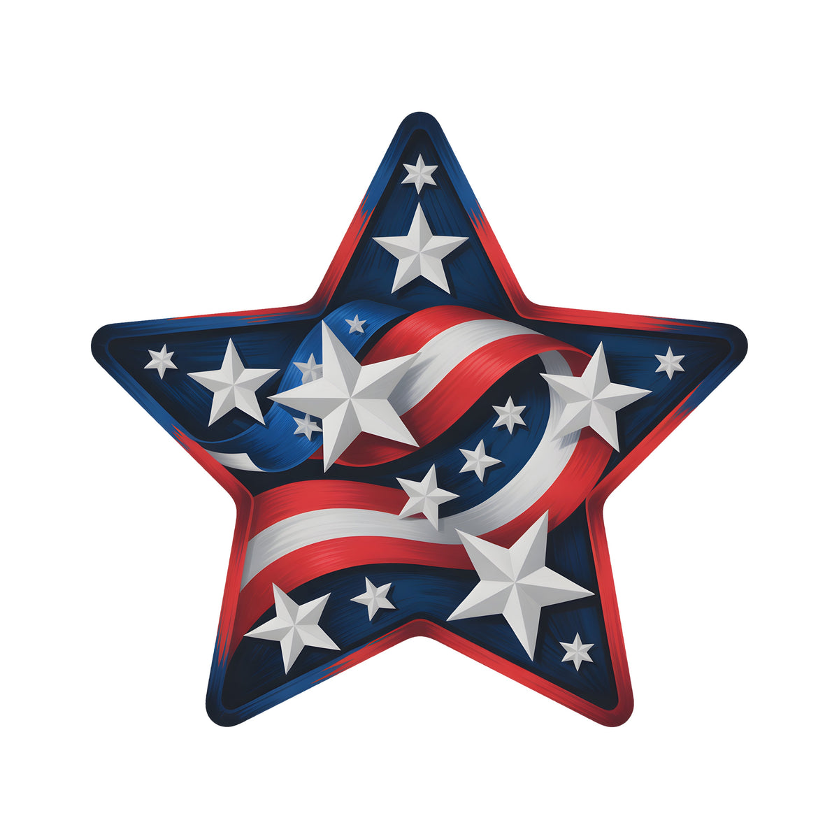8.5" Star Waterproof Accent: Patriotic Stars and Stripes USA Item Number: CD1404NH-085