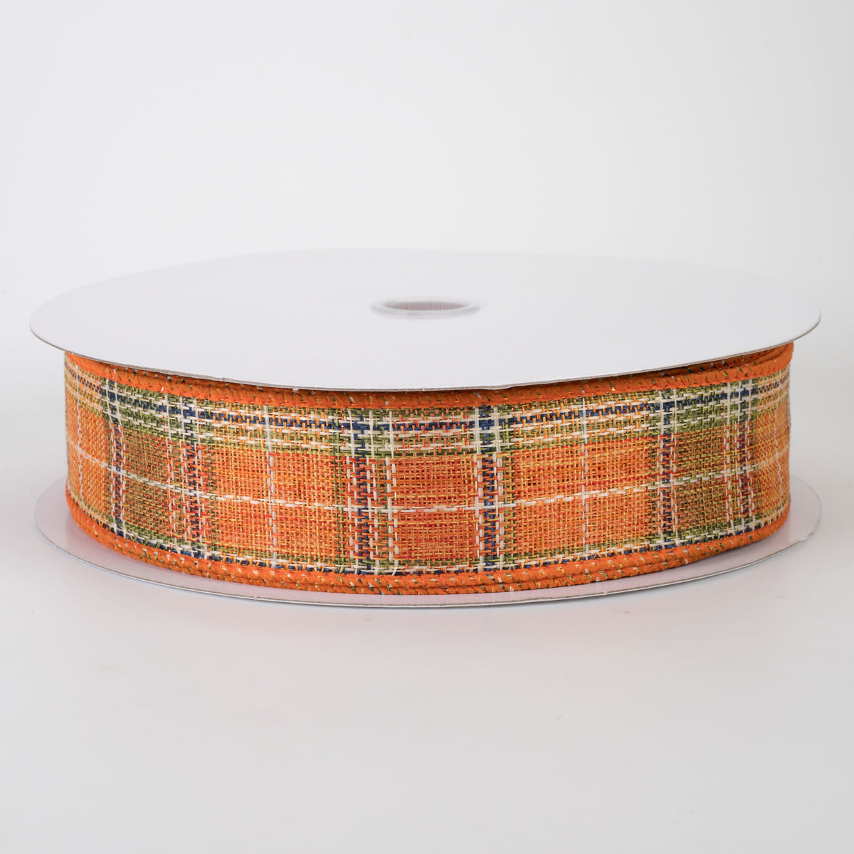 1.5" Coarse Weave Metallic Plaid Ribbon: Fall (50 Yards)