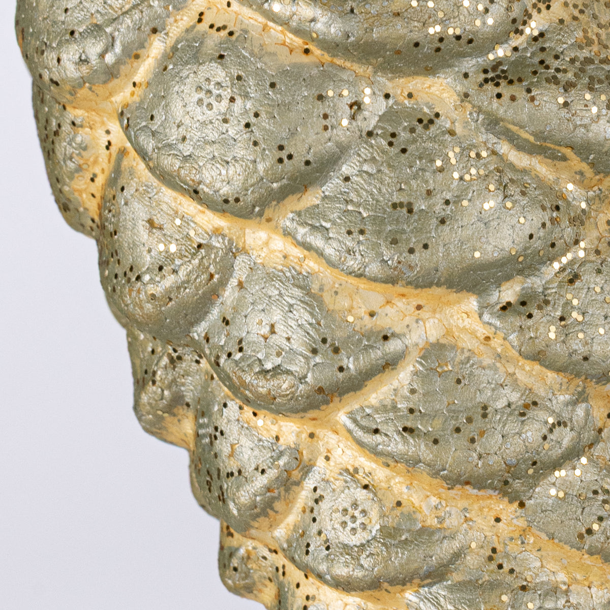 6.5" Rustic Lightweight Ornament: Gold Pinecone