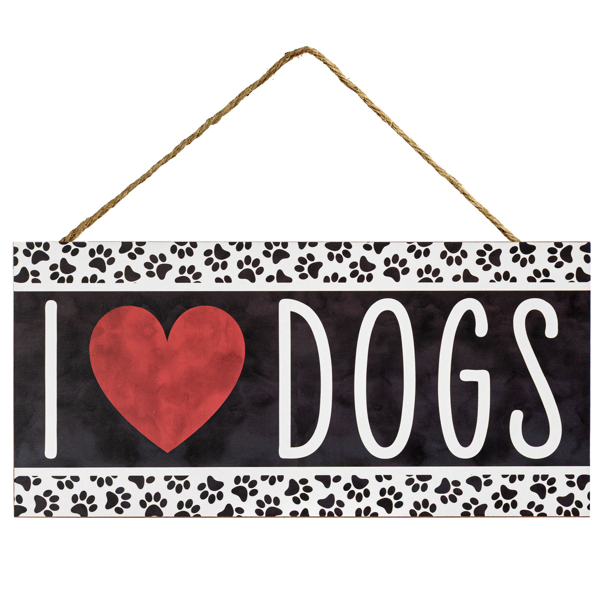 12" Wooden Sign: I Heart Dogs