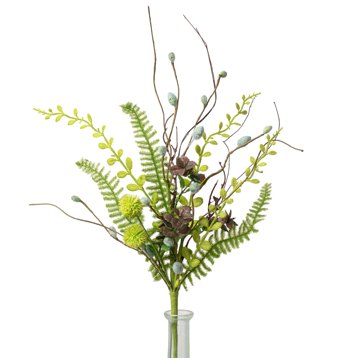 18" Pom Poms, Leaves, Ferns & Twigs Pick