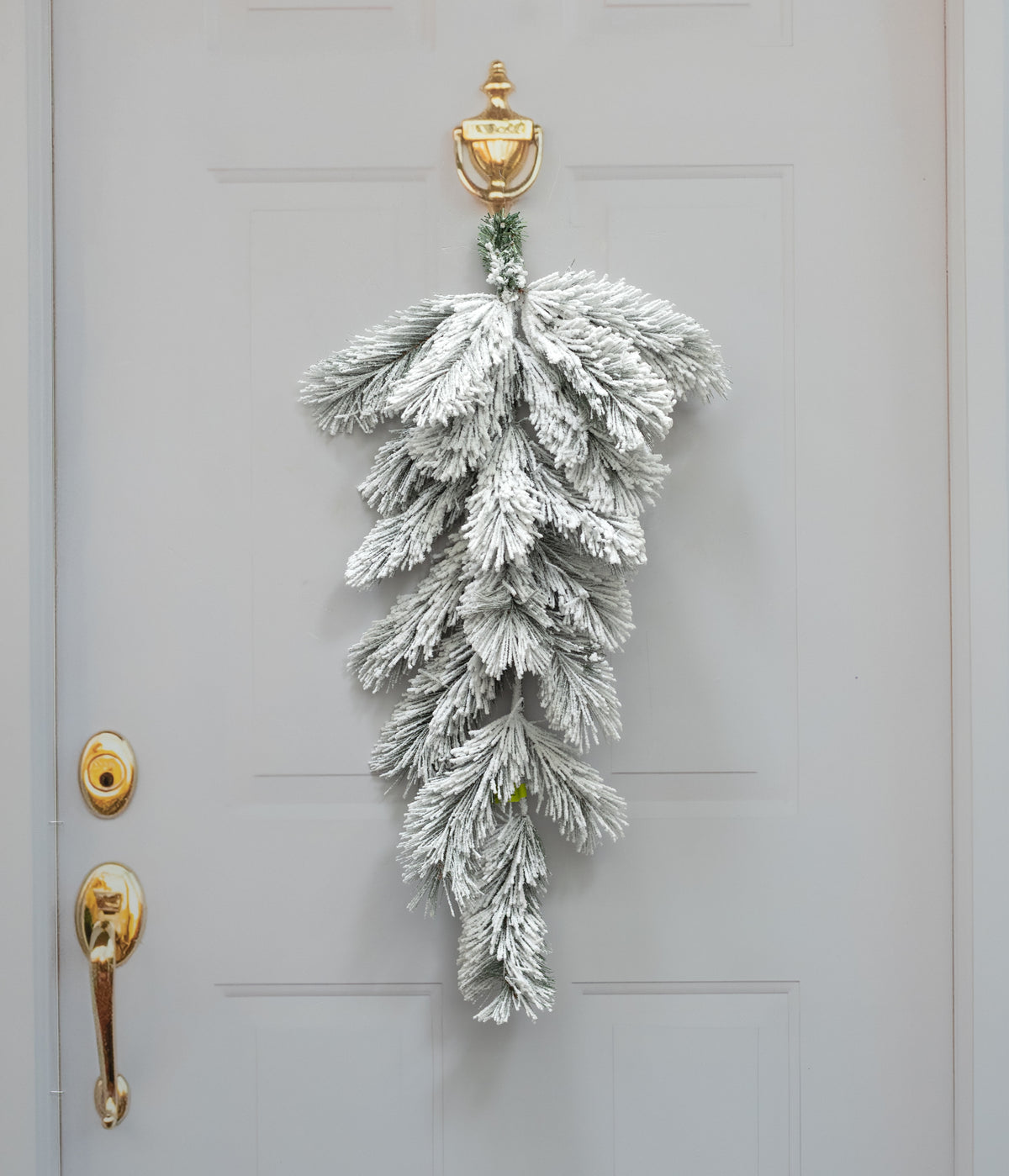 32" Flocked Fairmont Pine Teardrop