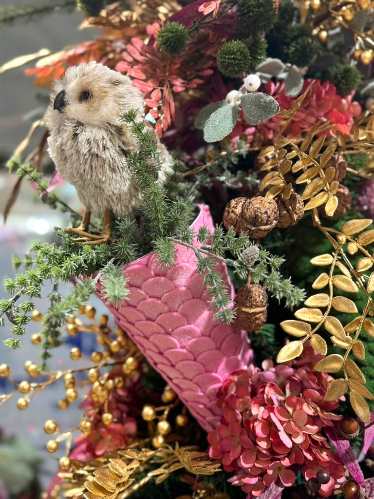 12" & 18" Glittered Felt Pinecone Trees: Pink (Set of 2)