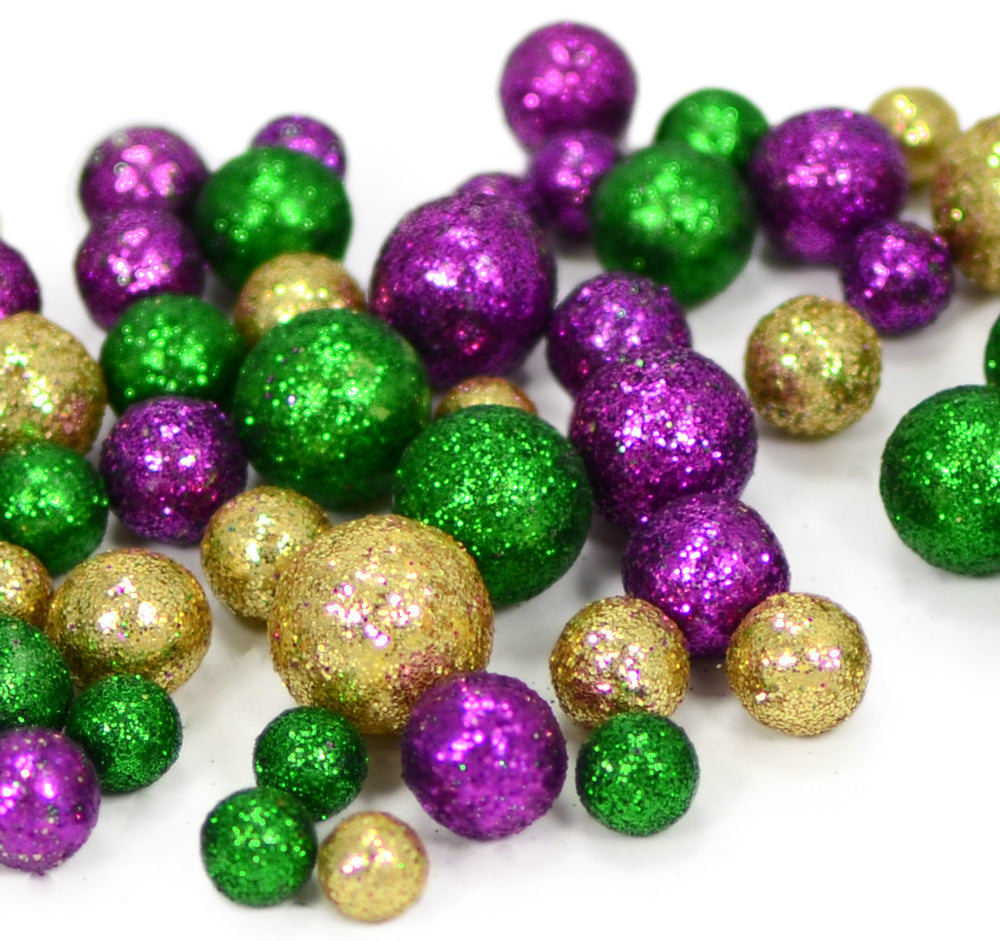 Glitter Mardi Gras Confetti Balls (Bag)