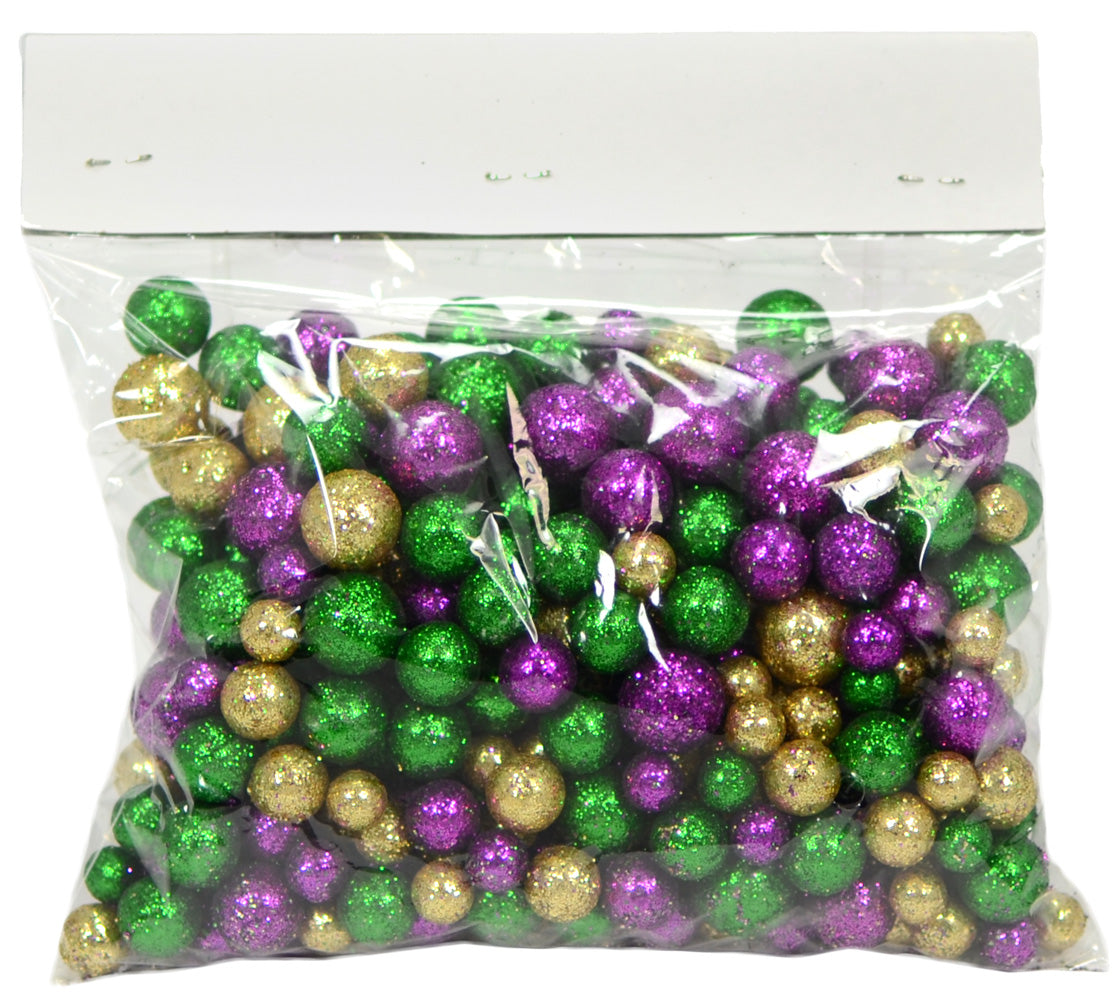 Glitter Mardi Gras Confetti Balls (Bag)