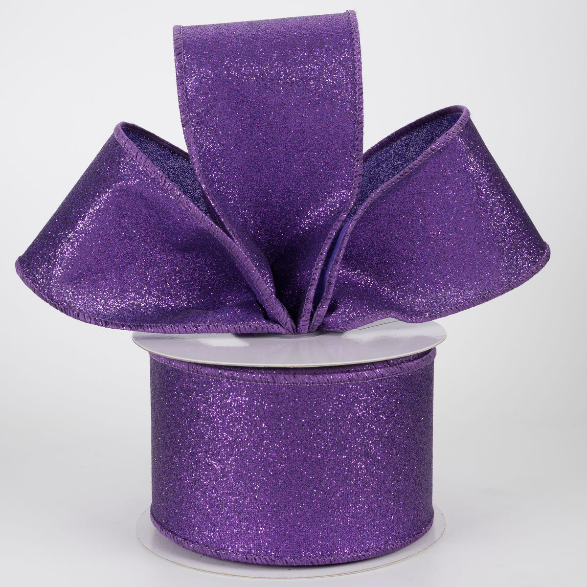 2.5" Shimmer Glitter Ribbon: Purple (10 Yards)