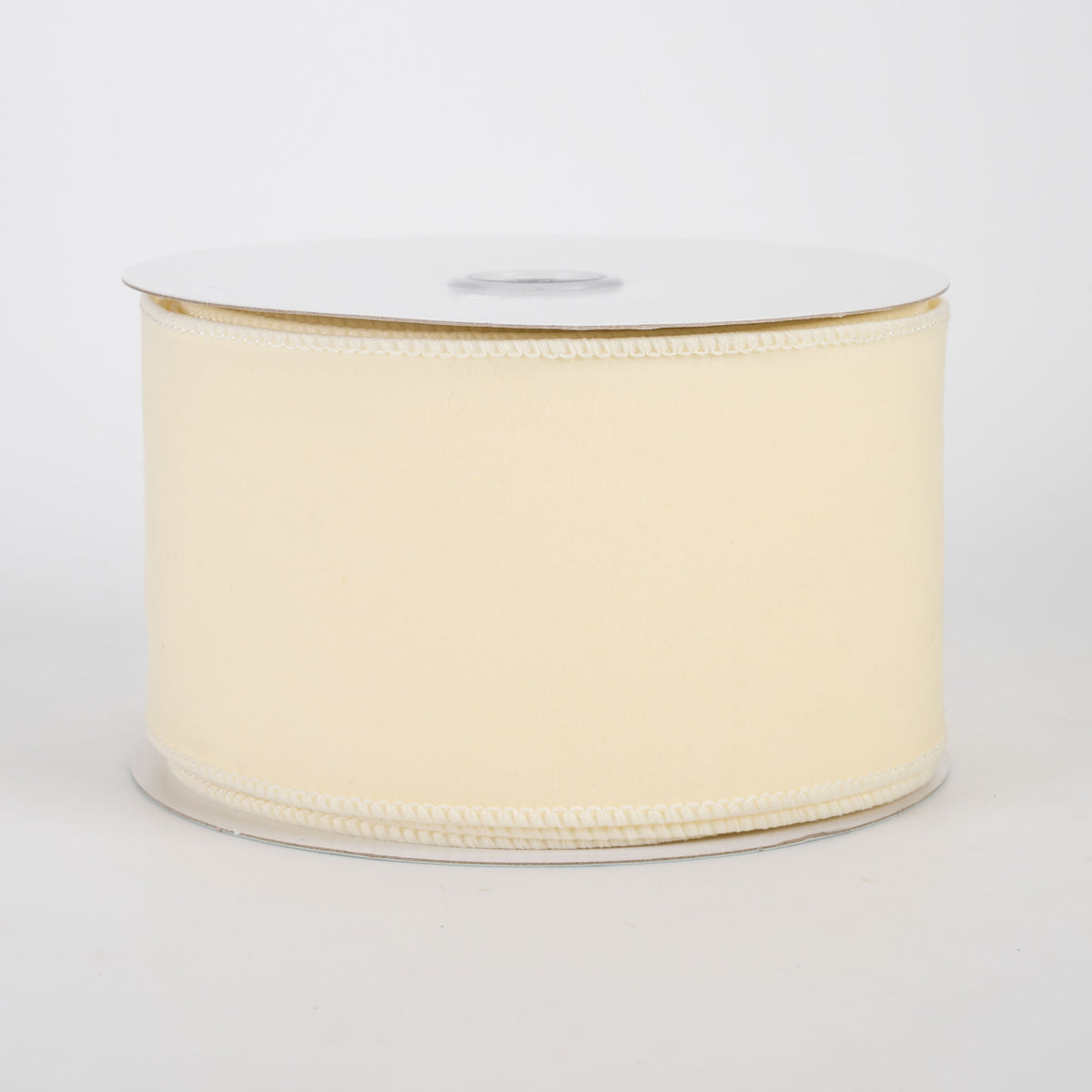 2.5" Wired Velvet Ribbon: Cream (10 Yards)