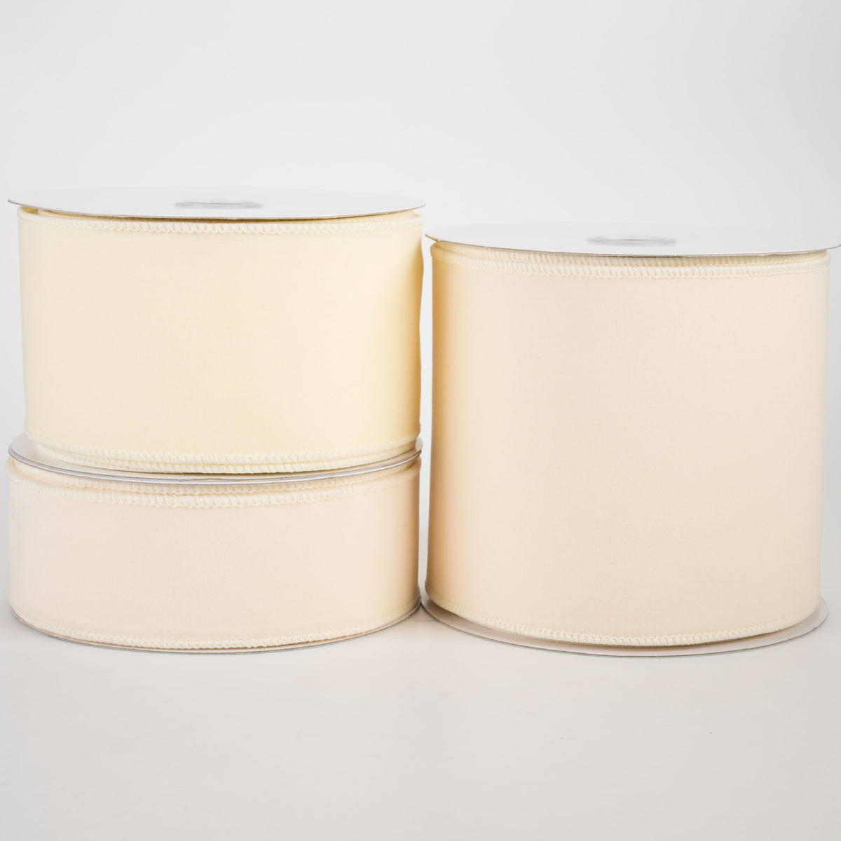 1.5" Wired Velvet Ribbon: Cream (10 Yards)