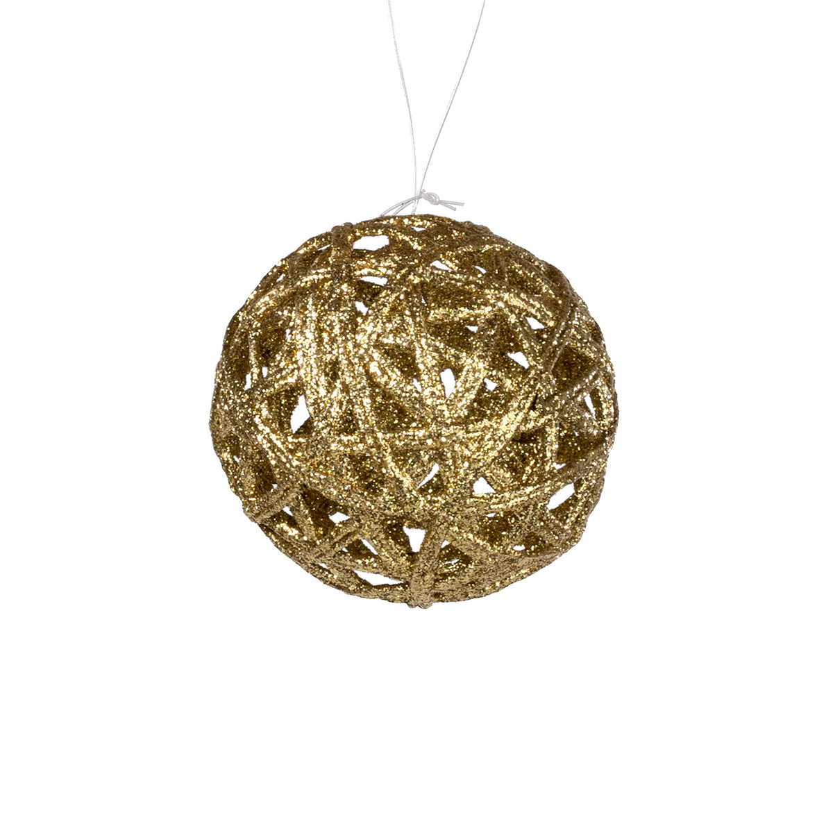 4" Glitter Lattice Ball: Gold