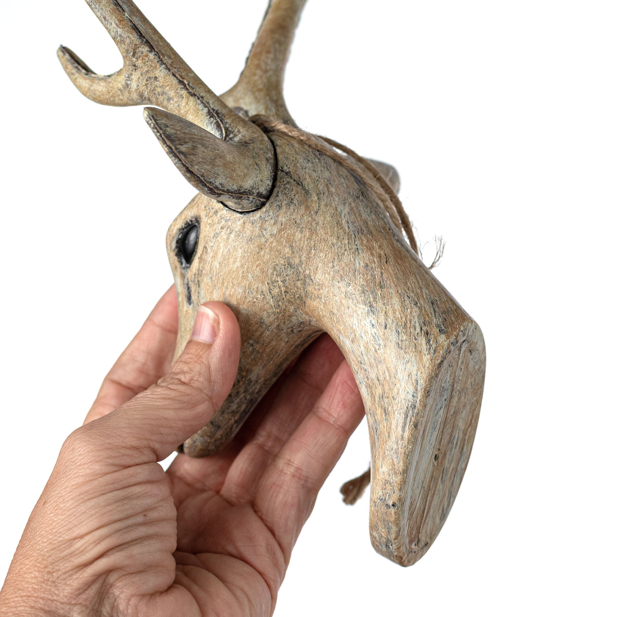 10" Deer Head Ornament: Wood Grain