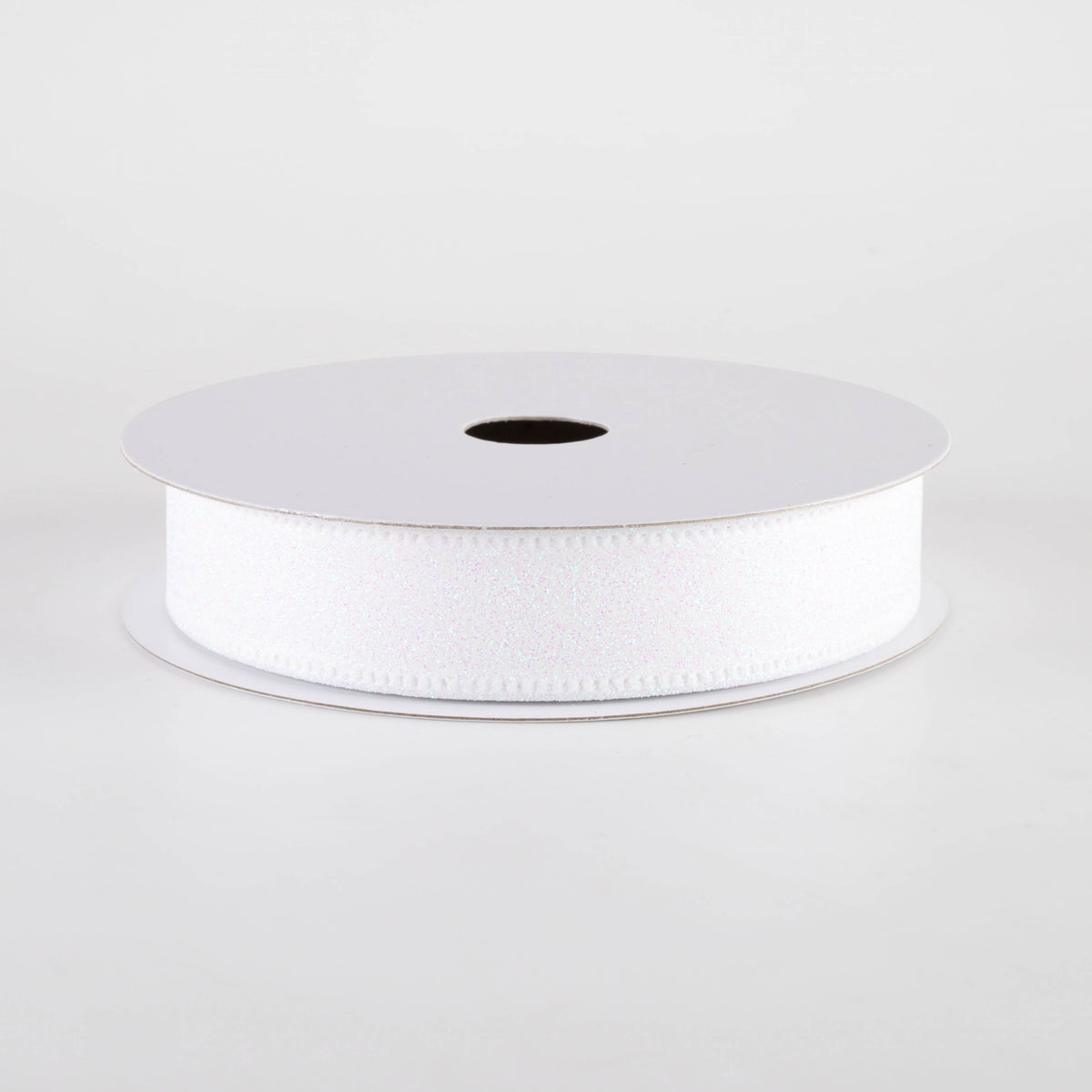 7/8" All Flat Glitter Wired Ribbon: Iridescent White (10 Yards) Item Number: 76467-05-01