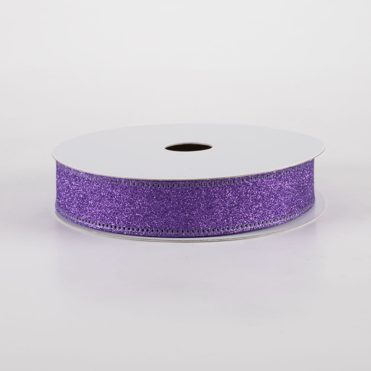 7/8" All Flat Glitter Wired Ribbon: Purple (10 Yards) Item Number: 76467-05-11