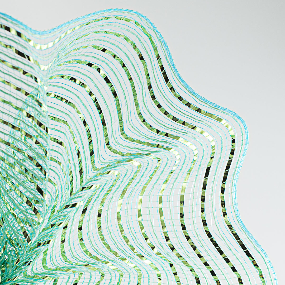 10" All Foil Thick Metallic Mesh: Aqua & Lime Lifestyle Photo