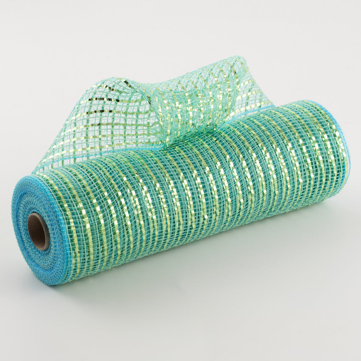 10" All Foil Thick Metallic Mesh: Aqua & Lime Item Number: XB102110-45