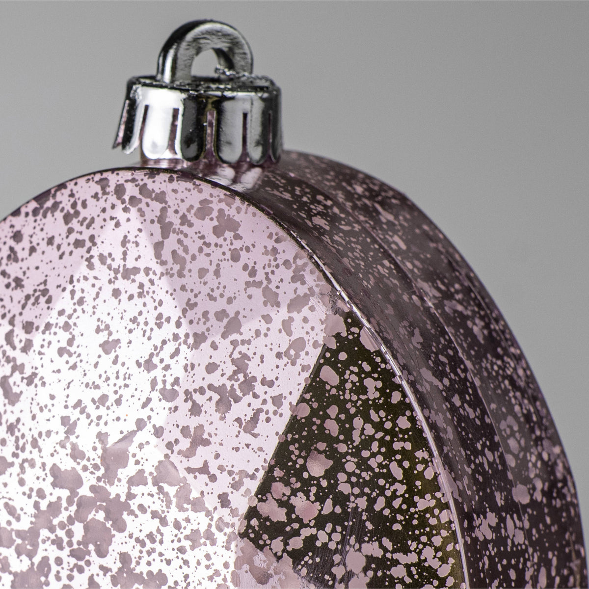 6.5" Antiqued Oval Gem Ornament: Mercury Ice Pink detail photo 3