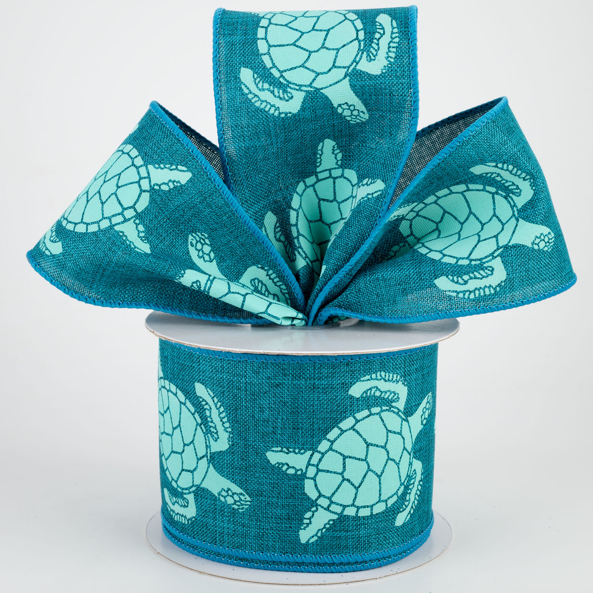 2.5" Aqua Sea Turtle Ribbon: Teal (10 Yards) Lifestyle Photo