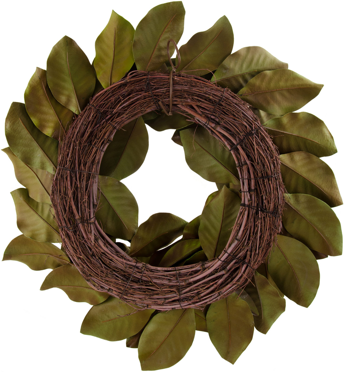 26" Artificial Magnolia Leaf Wreath: Realistic Green Lifestyle Photo